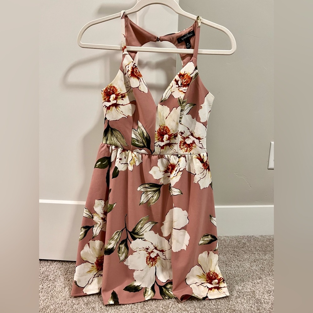 Rose pink floral dress